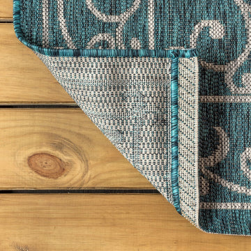 Charleston Vintage Filigree Textured Weave Indoor/outdoor Octagon Rug